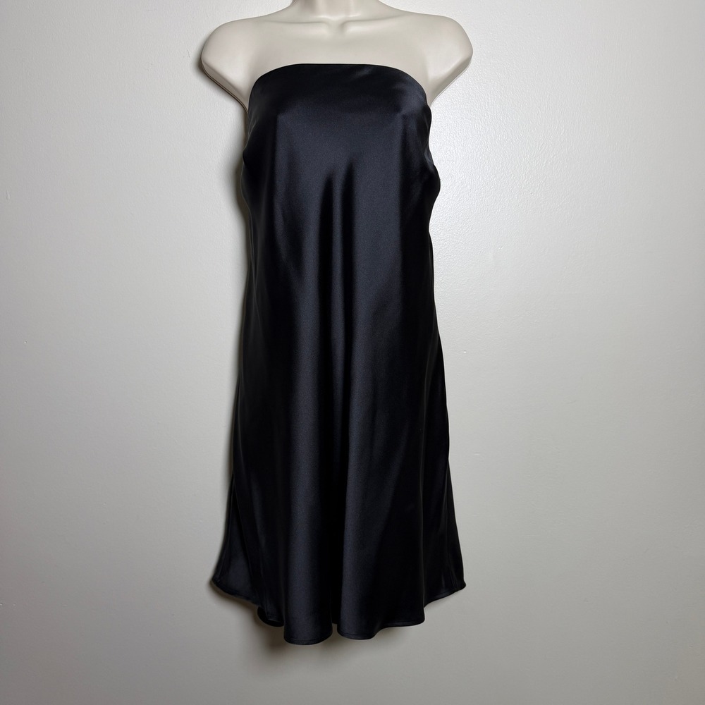 Wild Fable Womens Dress XXL Black Strapless Cowl Back Satin Mini Event Cocktail